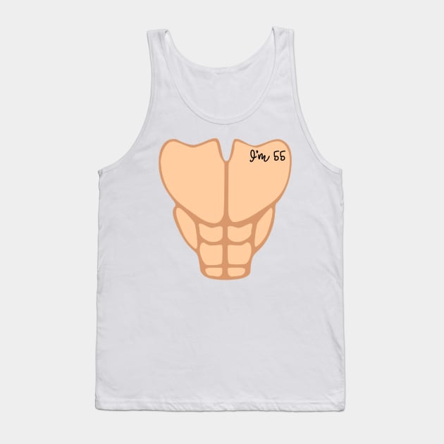 Six Pack I'm 55th Birthday Funny Men Tank Top by macshoptee